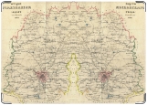 Обложка на автодокументы с уголками, карта московского уезда