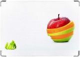 Обложка на автодокументы с уголками, яблоко с очистком