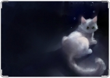 Обложка на паспорт с уголками, Белая кошка
