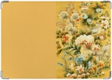 Обложка на паспорт с уголками, Птицы и цветы