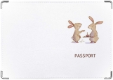 Обложка на паспорт с уголками, Зайки