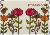 Обложка на паспорт с уголками, Flowers