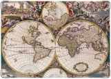 Обложка на паспорт с уголками, древняя карта мира