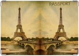 Обложка на паспорт с уголками, Париж ретро