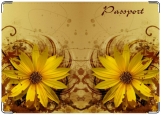 Обложка на паспорт с уголками, Желтый цветок