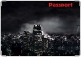 Обложка на паспорт с уголками, Ночной город