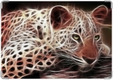 Обложка на автодокументы с уголками, леопард