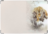 Обложка на паспорт с уголками, Японская живопись Тигр
