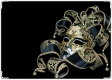 Обложка на паспорт с уголками, Венецианская маска золотая