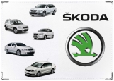 Обложка на автодокументы с уголками, Skoda