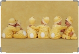 Обложка для свидетельства о рождении, желтые зайки