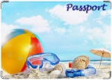 Обложка на паспорт с уголками, Пляж