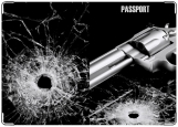 Обложка на паспорт с уголками, pistolet