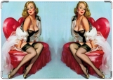 Обложка на автодокументы с уголками, Pin-up girl