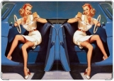 Обложка на автодокументы с уголками, pin up