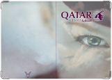 Обложка на паспорт с уголками, Катар Эйрвейз (Лётная коллекция)