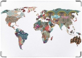 Обложка на паспорт с уголками, Карта мира