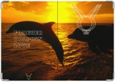 Обложка на паспорт с уголками, Forever dolphin love 2