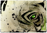Обложка на автодокументы с уголками, Зеленоглазый тигр