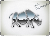 Обложка на автодокументы с уголками, носорог