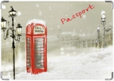 Обложка на паспорт с уголками, Зимний город.