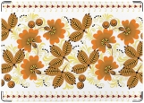 Обложка на паспорт с уголками, Оранжевые цветы