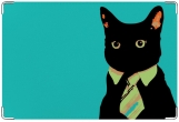 Обложка на ветеринарный паспорт, Кот в галстуке