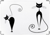 Обложка на паспорт с уголками, Черная кошка.