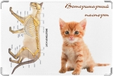 Обложка на ветеринарный паспорт, Рыжий котенок.