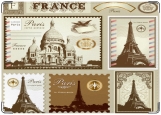Обложка на паспорт с уголками, Марки Франции.