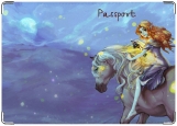 Обложка на паспорт с уголками, Эльфика на коне