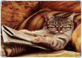 Обложка на паспорт с уголками, Кот в очках 2