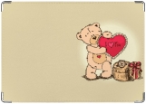 Обложка на паспорт с уголками, Мишка Тедди - I Love You