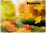 Обложка на паспорт с уголками, листья