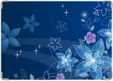 Обложка на паспорт с уголками, синие цветы