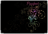 Обложка на паспорт с уголками, завитки
