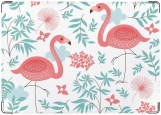 Обложка на паспорт с уголками, flamingo