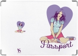 Обложка на паспорт с уголками, Heartgirl