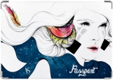 Обложка на паспорт с уголками, Space girl