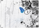 Обложка на паспорт с уголками, Цветы и бабочка