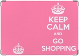 Обложка на паспорт с уголками, Keep calm and go shopping