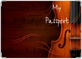 Обложка на паспорт с уголками, Скрипка, музыка