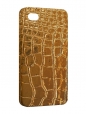 Чехол iPhone 4/4S, золотая кожа