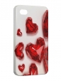 Чехол iPhone 4/4S, Рубиновые сердца.