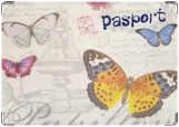 Обложка на паспорт с уголками, бабочки