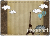 Обложка на паспорт с уголками, Кот в Париже