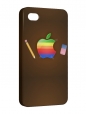 Чехол iPhone 4/4S, Яблоко с карандашом и ластиком