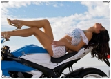 Обложка на автодокументы с уголками, Девушка с мотоциклом