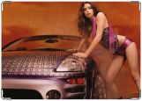 Обложка на автодокументы с уголками, Девушка с автомобилем