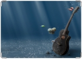 Обложка на паспорт с уголками, Гитара под водой